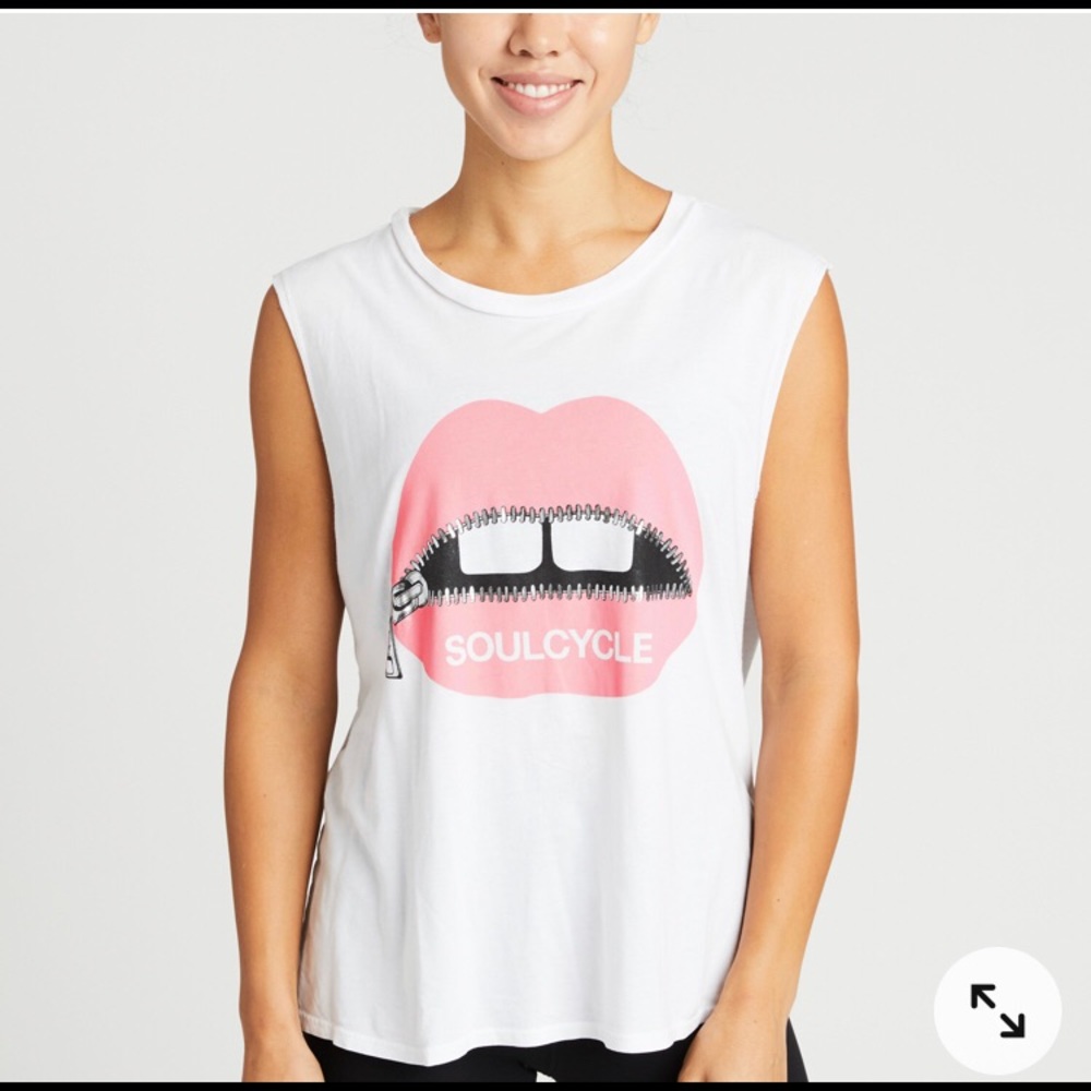 Lauren Moshi for Soulcycle Zipper Lips Tank. Small